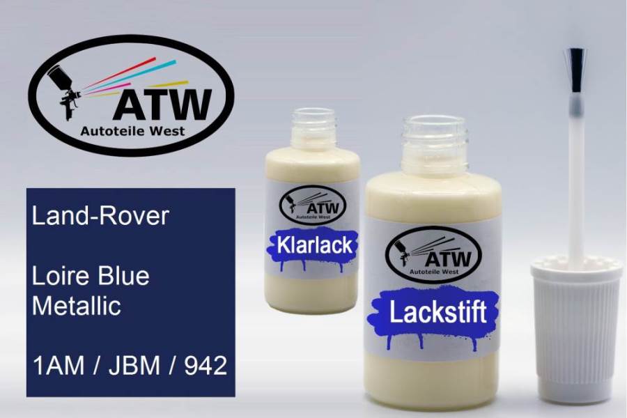 Land-Rover, Loire Blue Metallic, 1AM / JBM / 942: 20ml Lackstift + 20ml Klarlack - Set, von ATW Autoteile West.